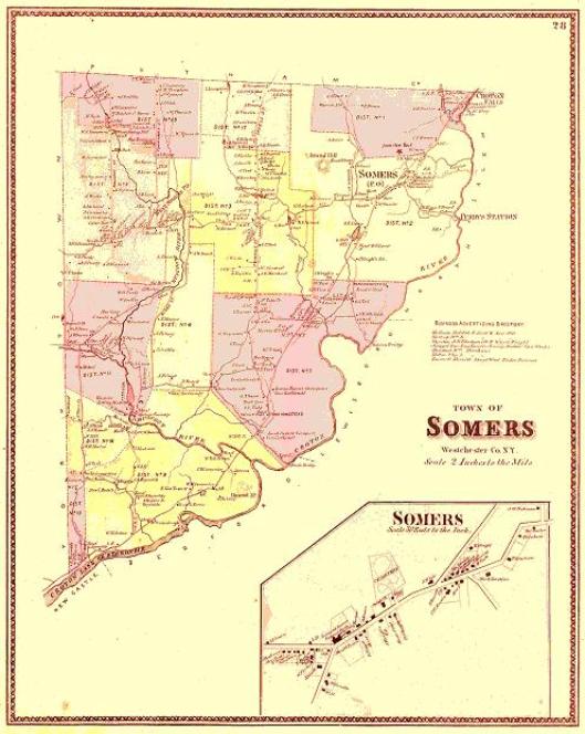 19th century map of Somers, Collection of Somers Historical Society